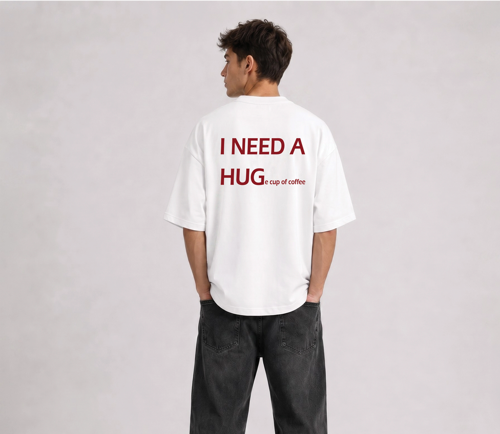Coffee Addict Oversized T-Shirt- White