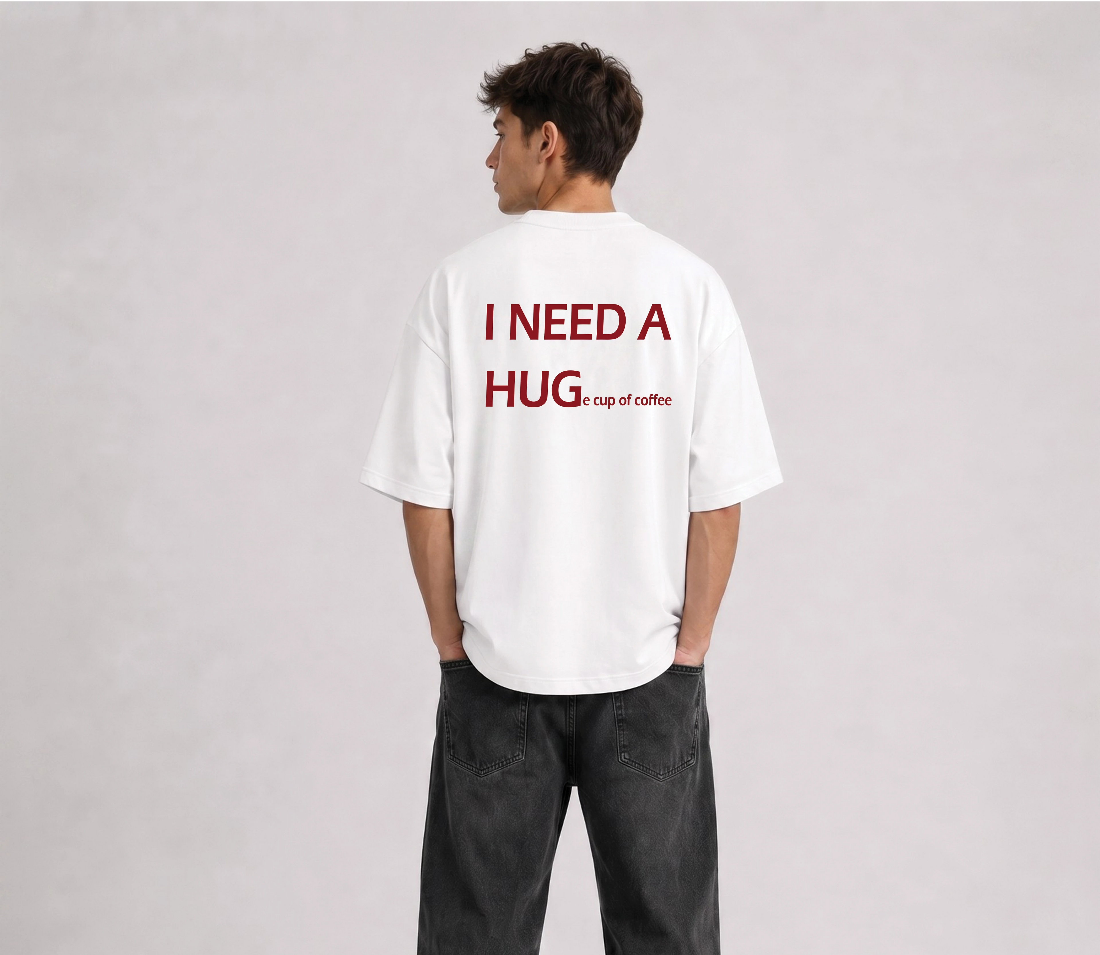 Coffee Addict Oversized T-Shirt- White