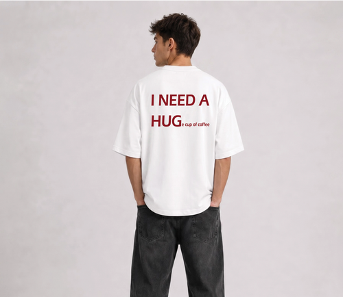 Coffee Addict Oversized T-Shirt- White